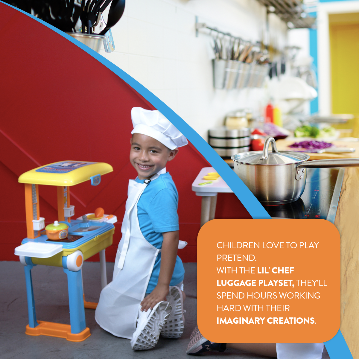 37 Piece Lil Chef Boys Mobile Suitcase Luggage Kids Playset