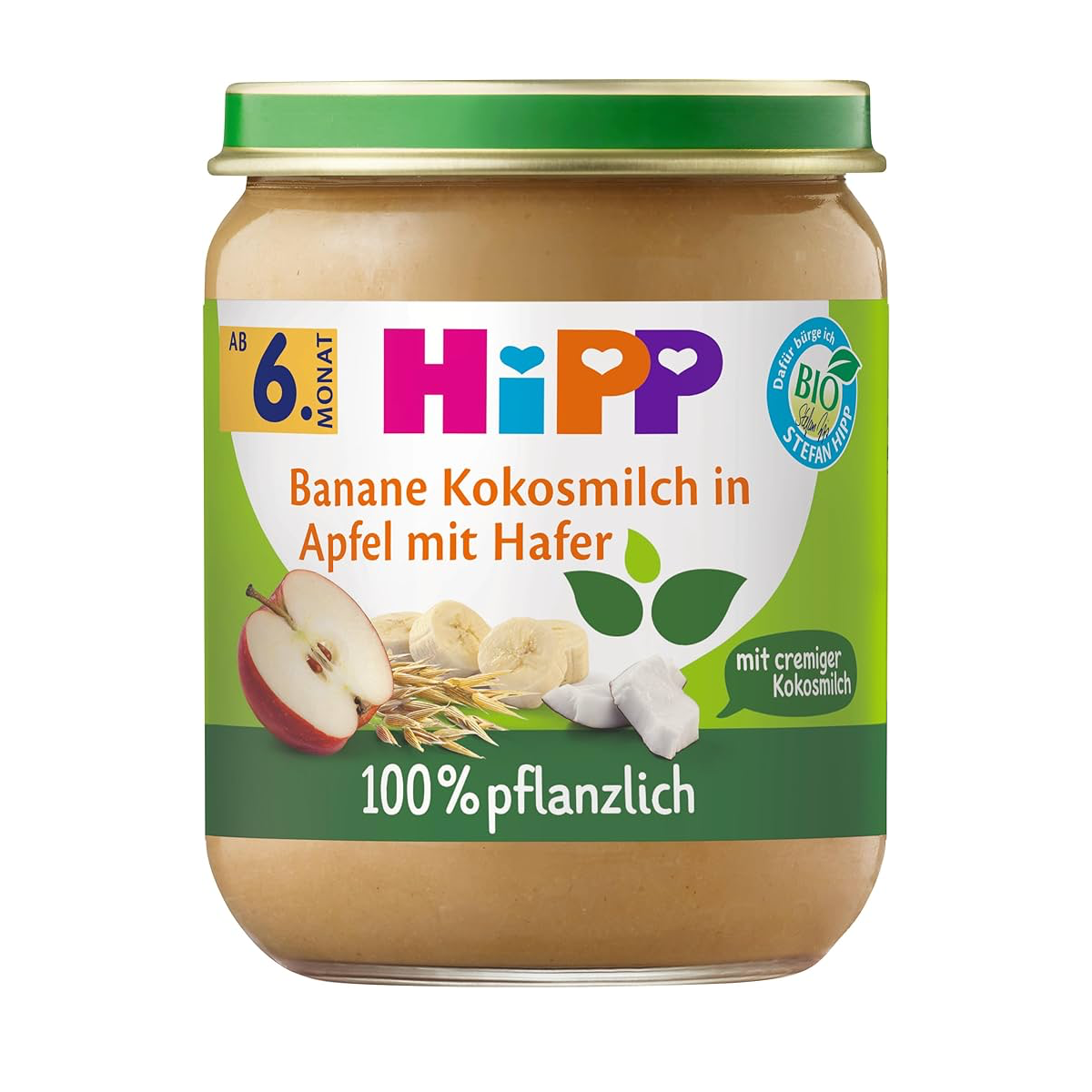 HiPP Apples with Bananas, Creamy Coconut and Oats Puree 160 g