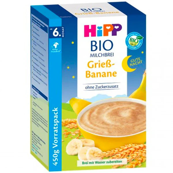 HiPP Good Night Semolina Banana Organic Milk & Cereal 475 g (DA30016) DE