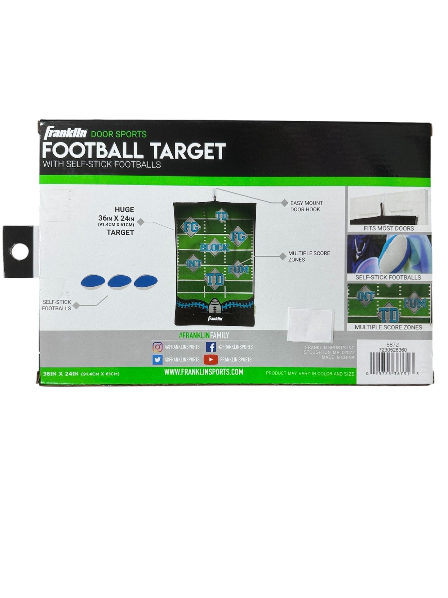Franklin Sports Football Target With Self-Stick Footballs 7230526360
