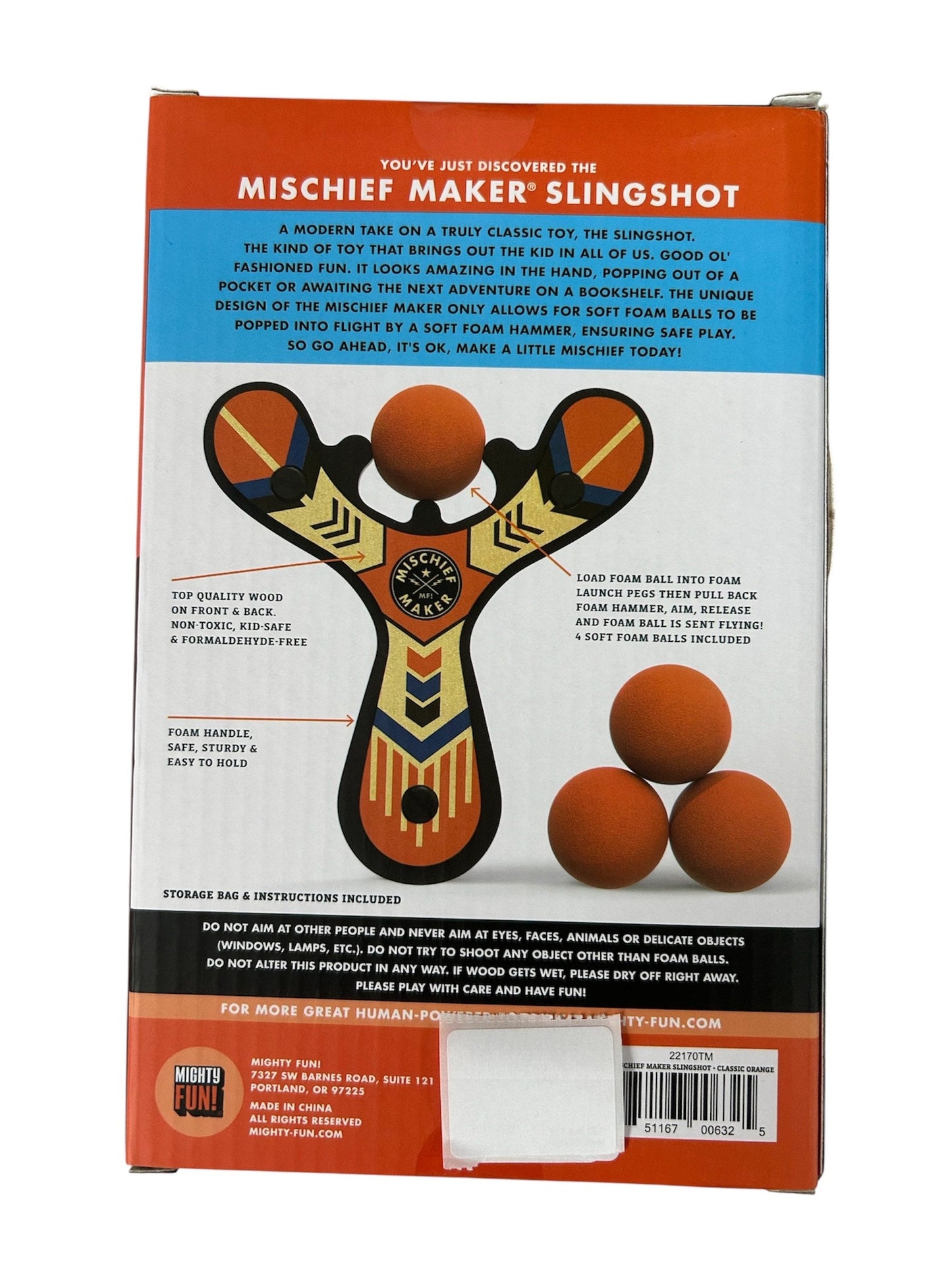 Mighty Fun! Mischief Maker Slingshot Classic Orange 22170TM MFI5000RD