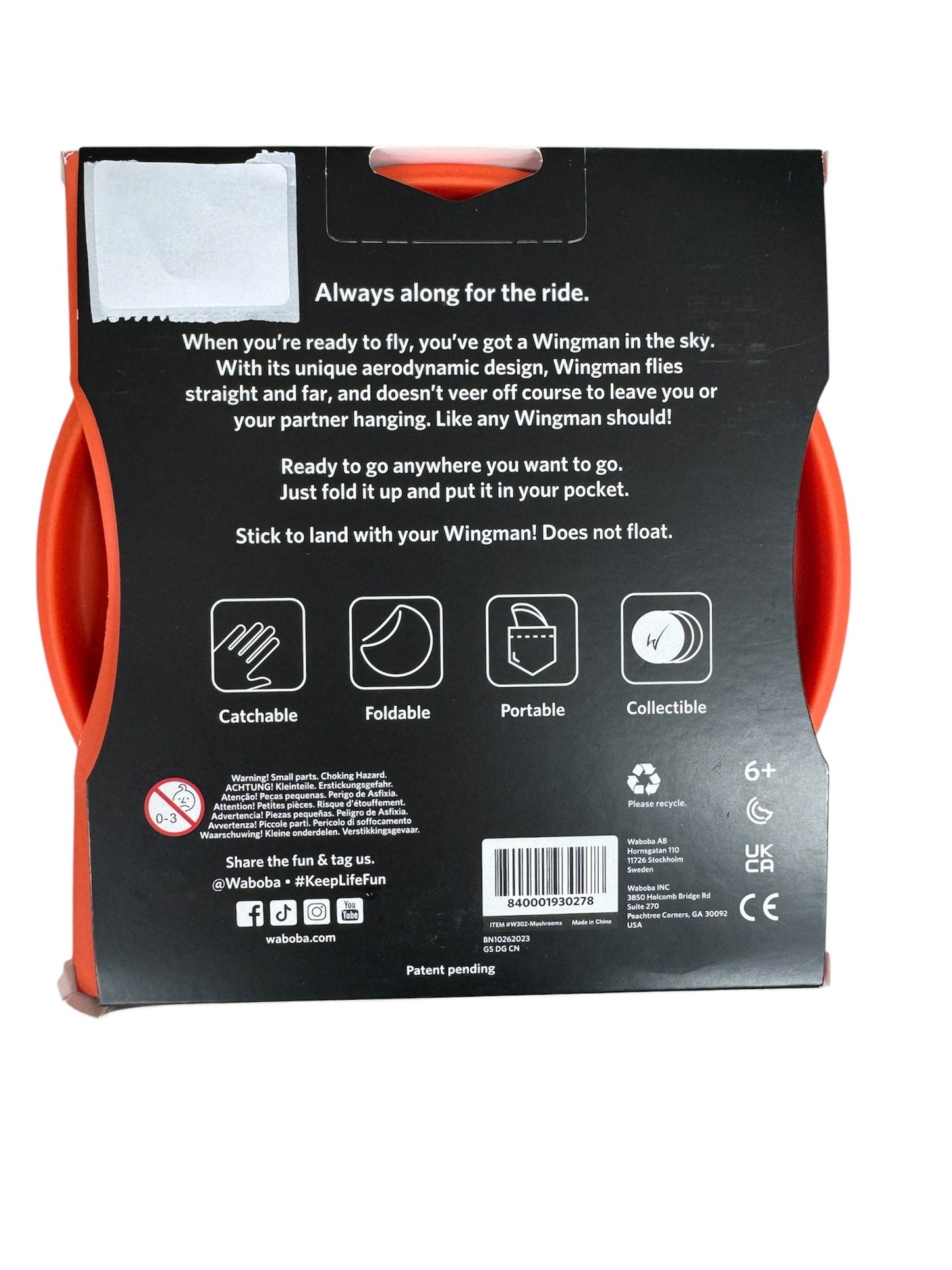 Waboba Wingman Foldable Silicone Disc Mushrooms W302