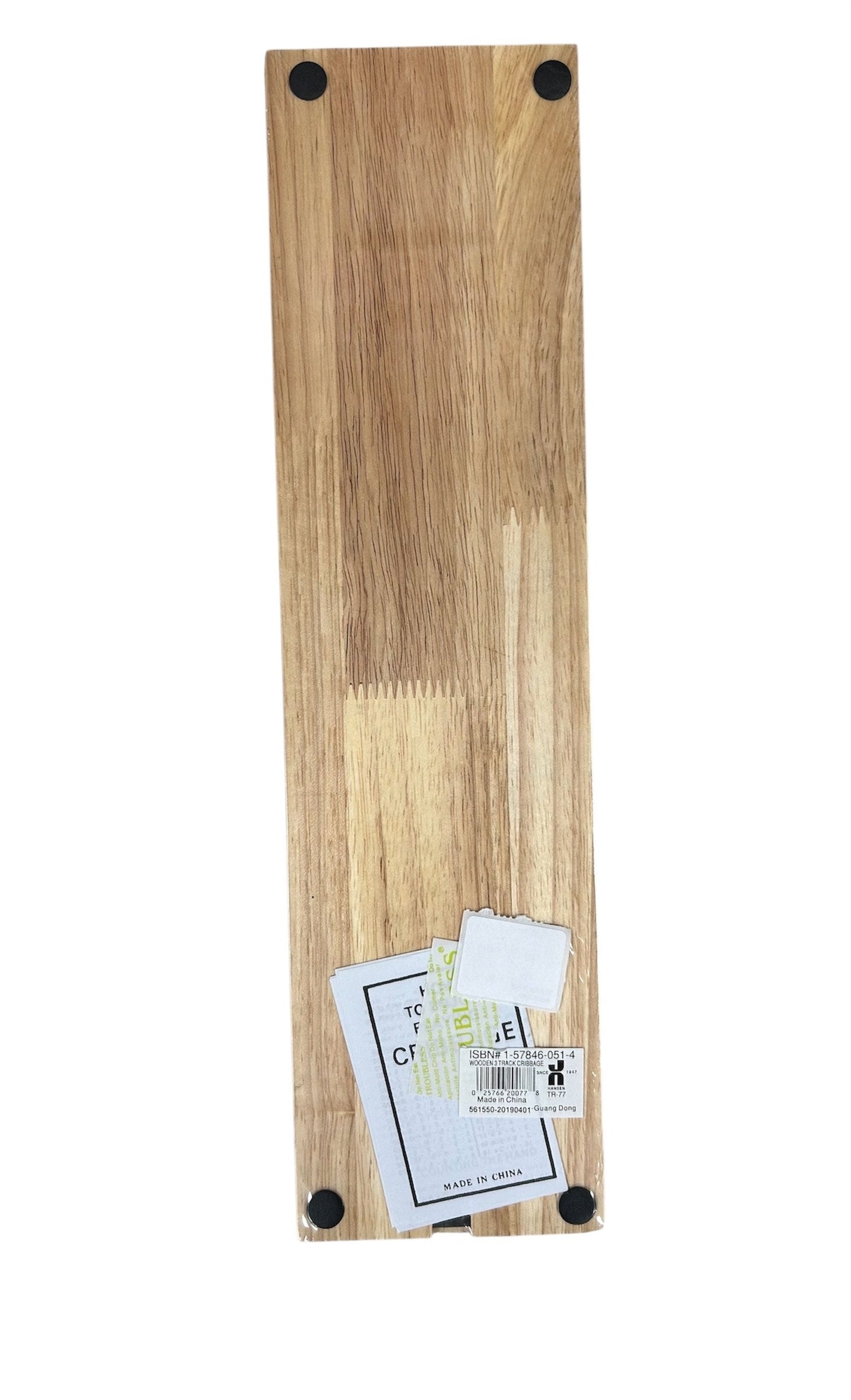 Hansen Classic Games Wooden 3 Track Cribbage Board TR-77