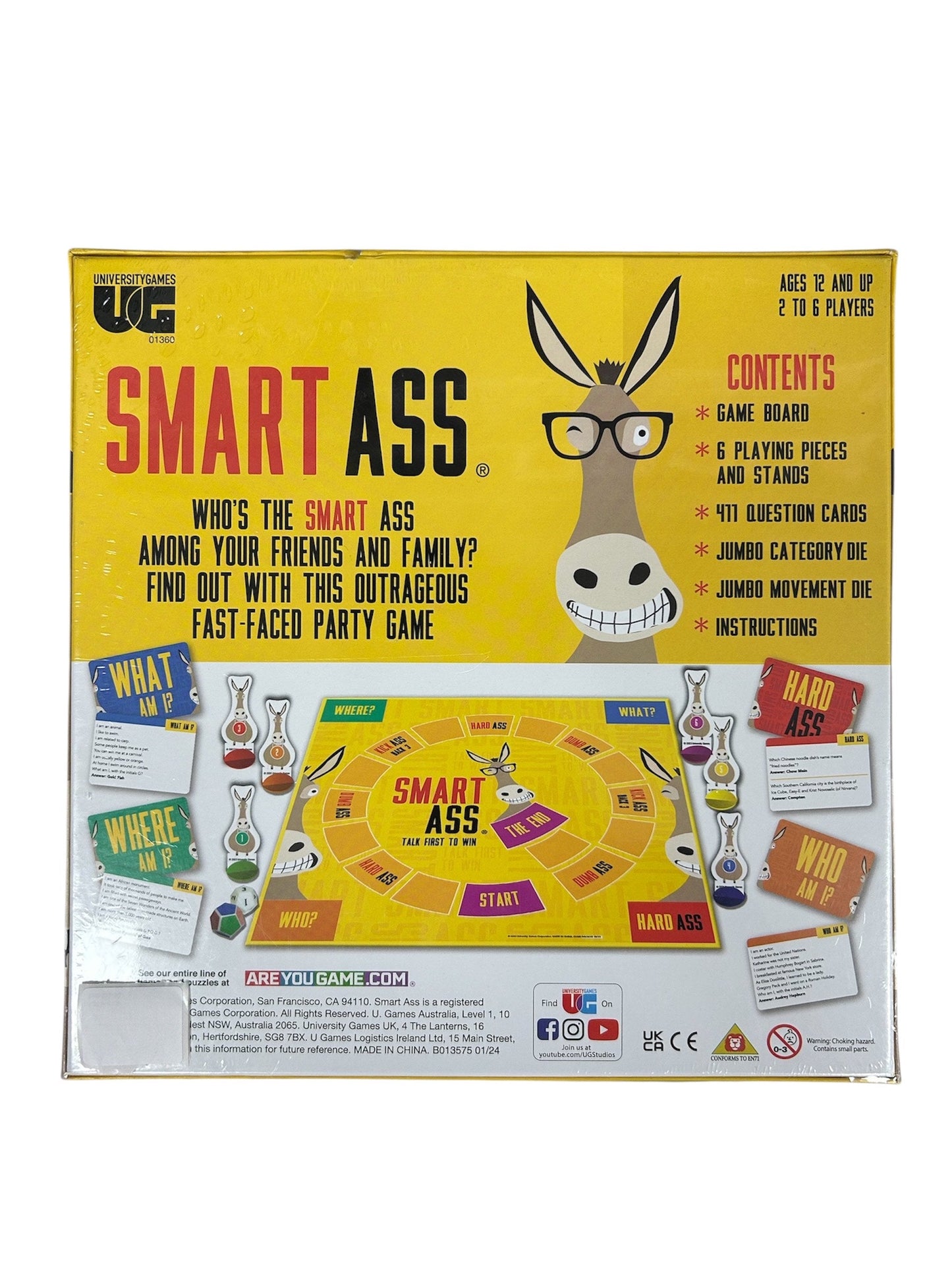 University Games Smart Ass Talk First To Win Board Game 01360