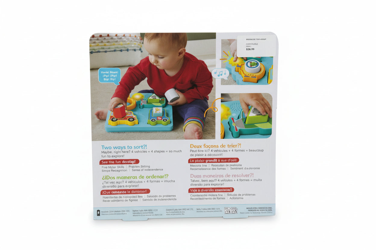 Mattel Fisher Price Shapes & Sounds Vehicle Puzzle HRP31