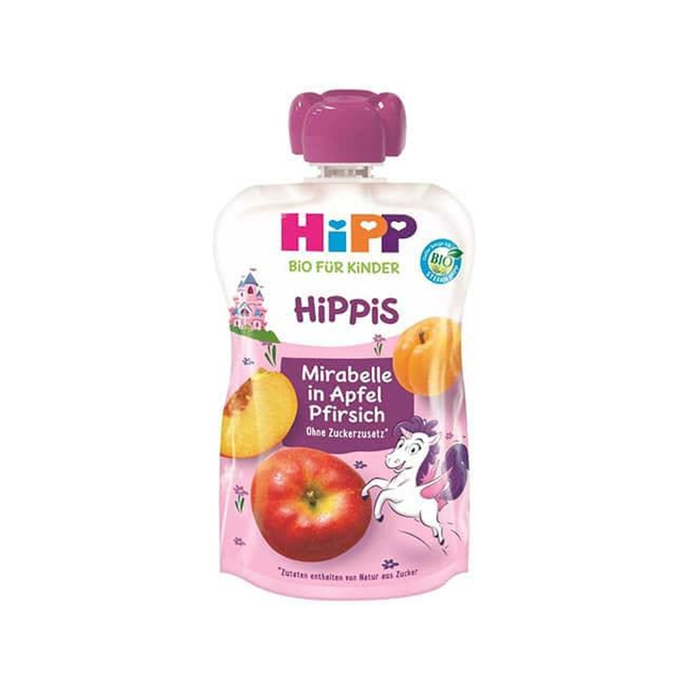 HiPP Hippis Apple, Yellow Plum & Peach Puree 100 g
