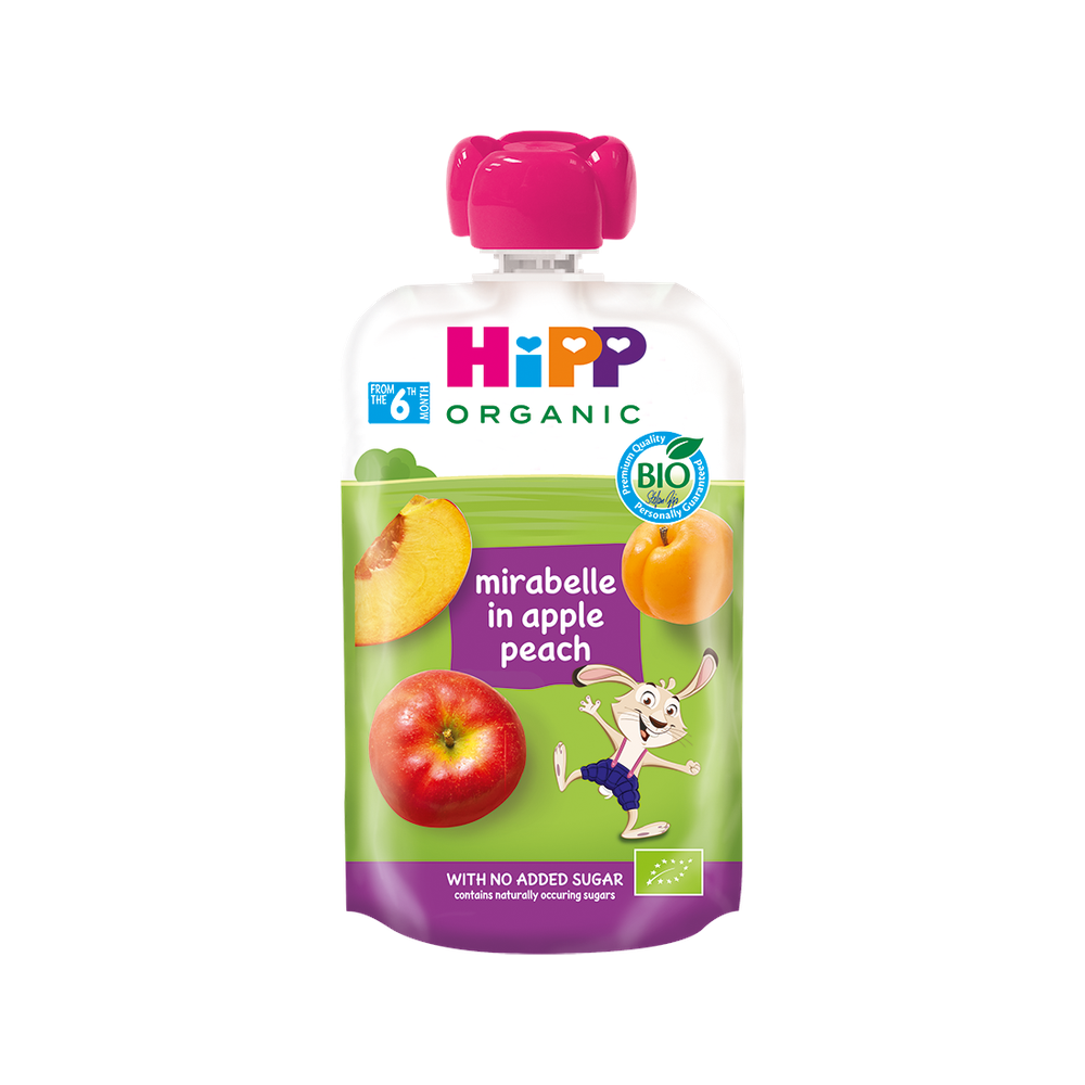 HiPP Organic Apple Peach Mirabelle Puree 100 g (PL42506)