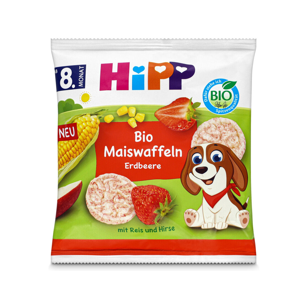 HiPP Organic Corn Waffles Strawberry 23 g