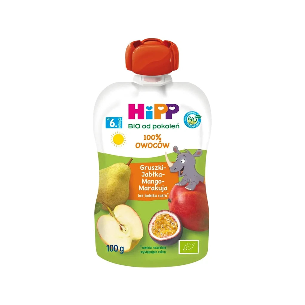 HiPP Organic Pear Apple Mango Passion Fruit Puree 100 g