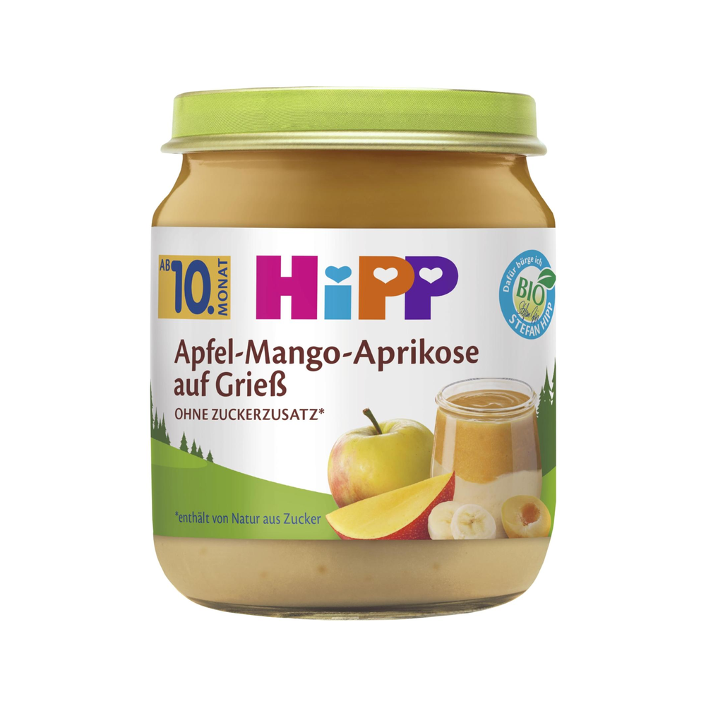 HiPP Semolina with Apples, Mangoes and Apricots Puree 200 g