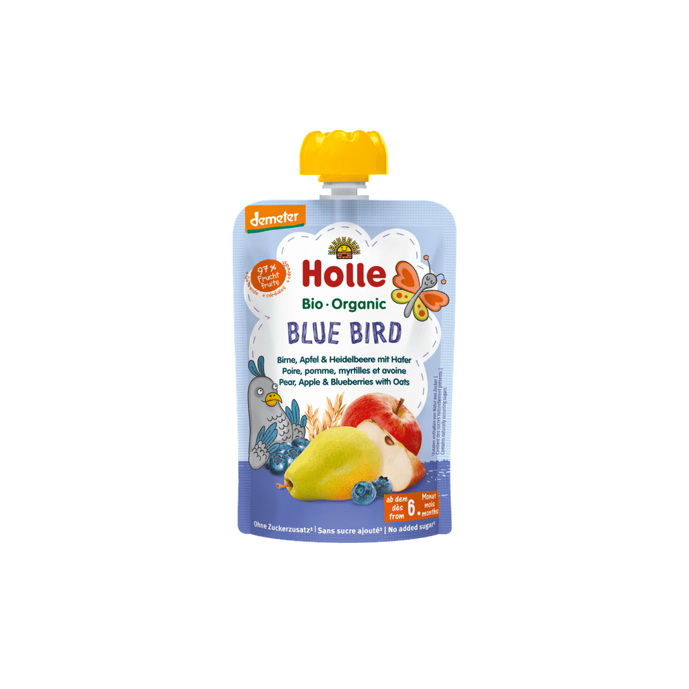 Holle Blue Bird - Pouch Pear, Apple & Blueberries With Oats 100 g