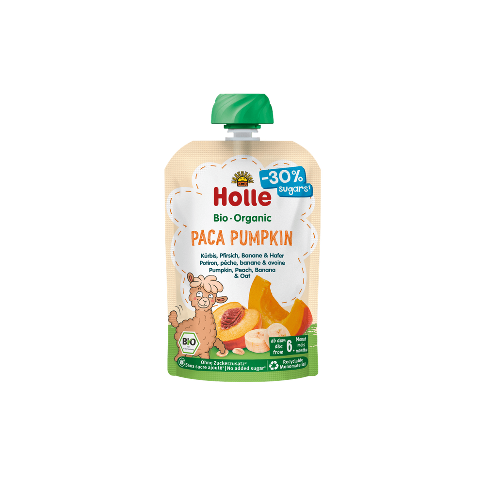 Holle Paca Pumpkin - Pouch Pumpkin, Peach, Banana & Oats 100 g