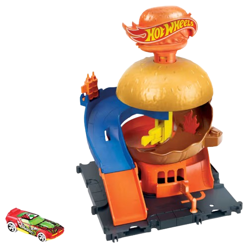 Hot Wheels City Downtown Burger Drive-Thru Playset (HDR26)