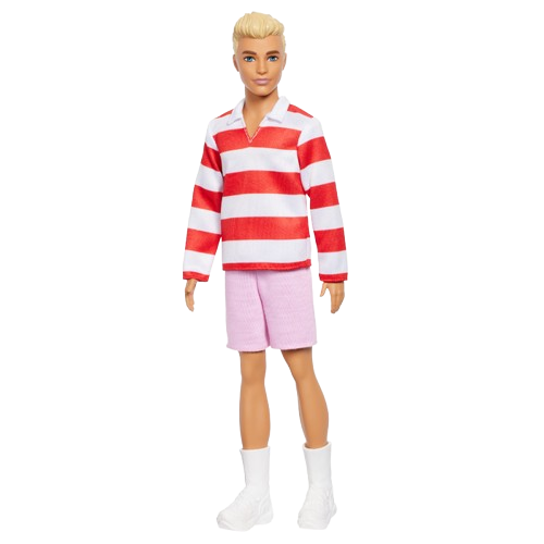 Barbie Fashionistas Ken Doll #241 in Red Striped Top
