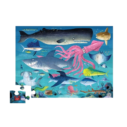 Crocodile Creek 36-Piece Shaped Box Puzzle - Shark Reef