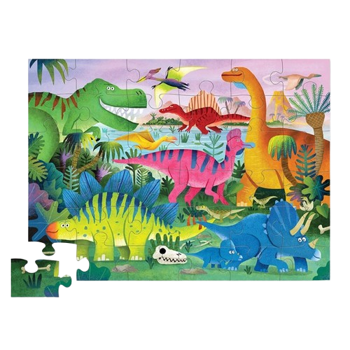 Crocodile Creek 36-Piece Shaped Box Puzzle - Dino Land