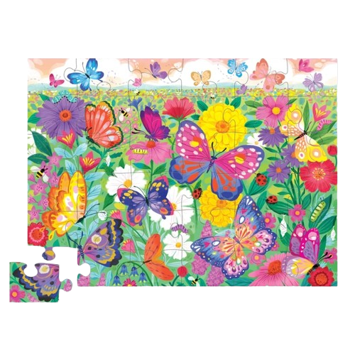 Crocodile Creek 36-Piece Shaped Box Puzzle - Butterfly Garden