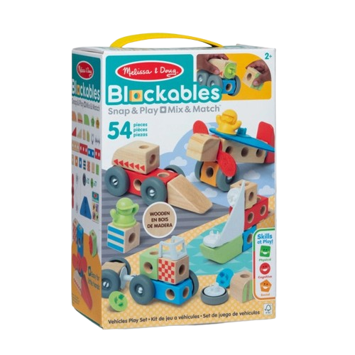 Melissa & Doug Blockables Vehicles 54 Piece Play Set 50277 LJ51107