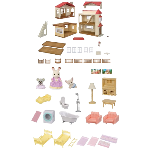 Calico Critters Red Roof Country Home - Secret Attic Playroom