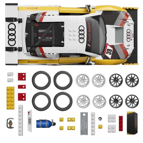 Hot Wheels '15 Audi R8 LMS Elite Building Set - 820 Pieces (JFT18)