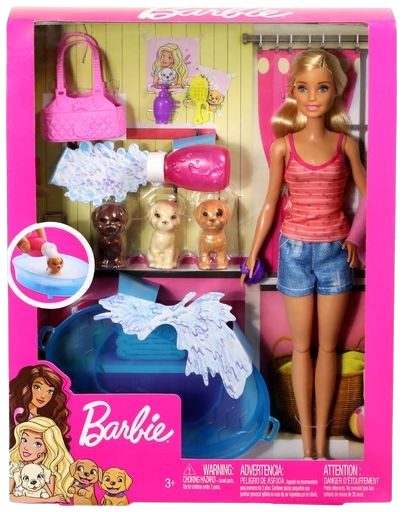 Barbie Doll & Pets Puppy Bath-Time Playset (GDJ37)