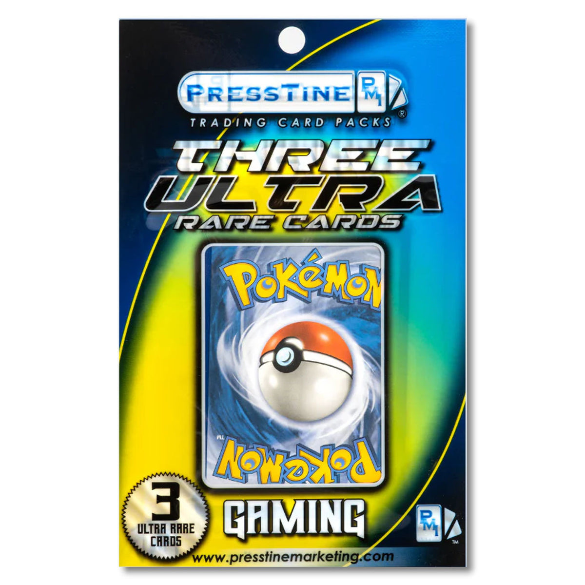 Presstine Pokémon Three Ultra Rare Cards pack