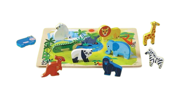 Crocodile Creek Zoo 16 Piece Wood Puzzle & Playset 28731