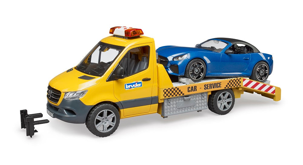 Bruder Mercedes-Benz Sprinter Transporter with Light & Sound and Bruder Roadster (02675)
