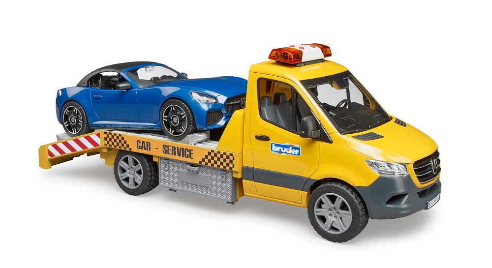 Bruder Mercedes-Benz Sprinter Transporter with Light & Sound and Bruder Roadster (02675) — view 5