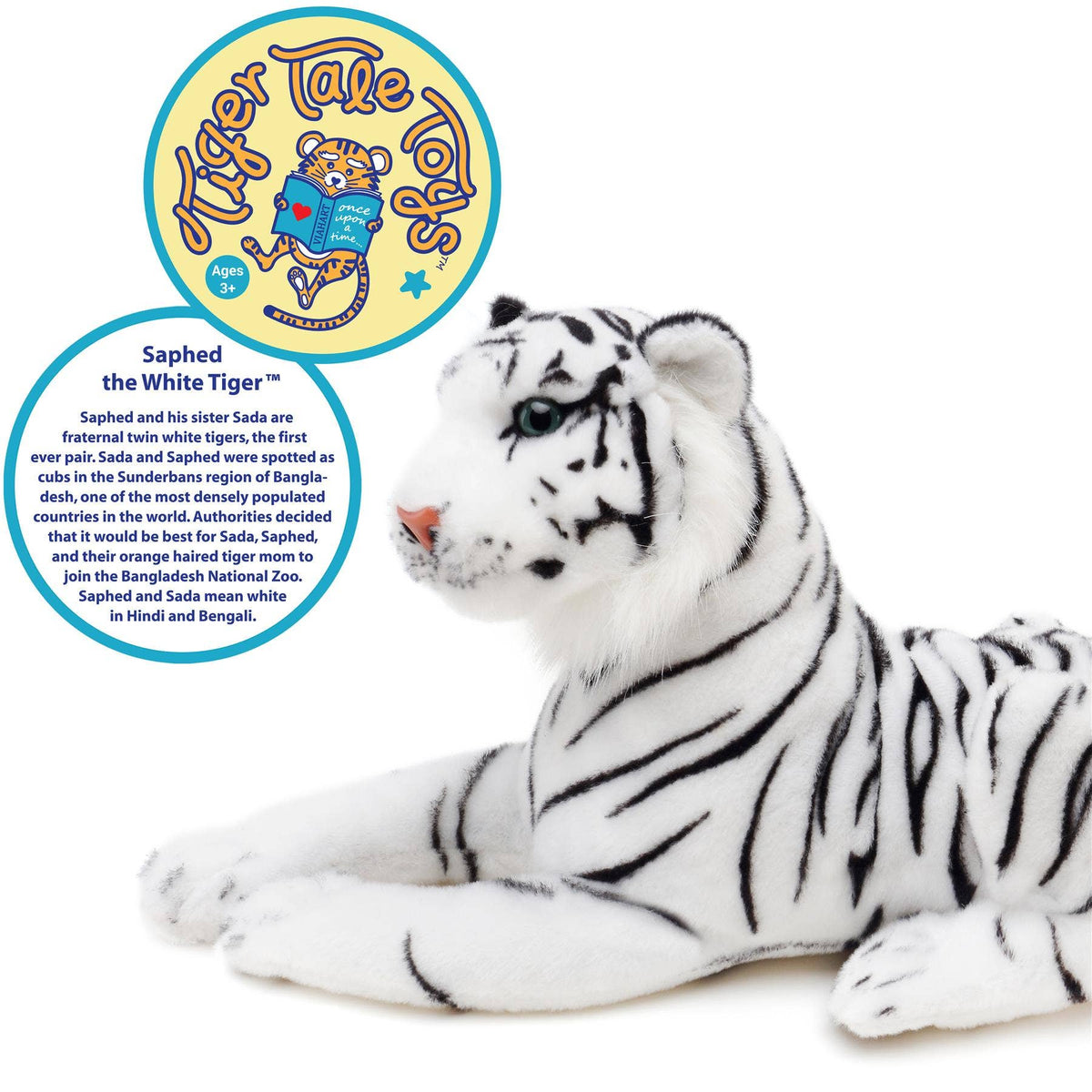 TigerHart Saphed the White Tiger 17-inch plush