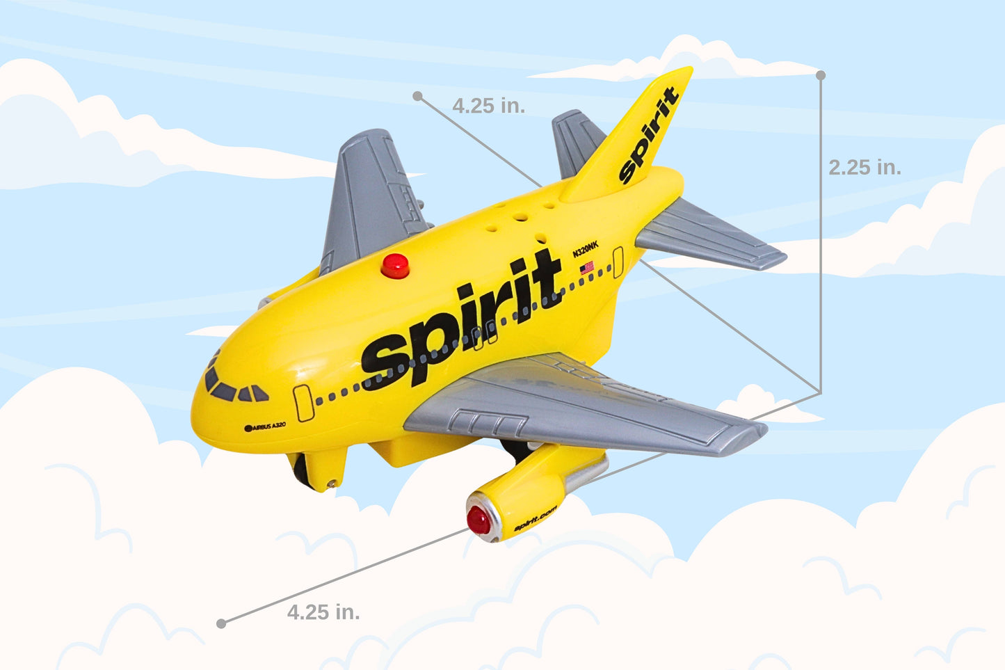 SPIRIT AIRLINES PULLBACK W/LIGHT & SOUND (**)