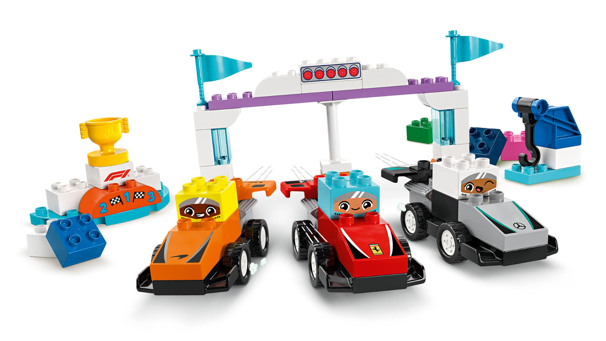 LEGO DUPLO F1 Team Race Cars & Drivers (10445) detail view