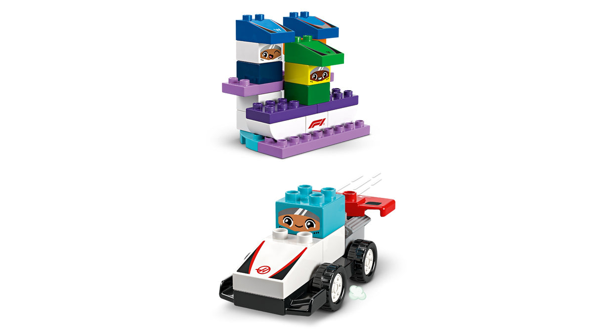 LEGO DUPLO F1 Team Race Cars & Drivers (10445) detail view