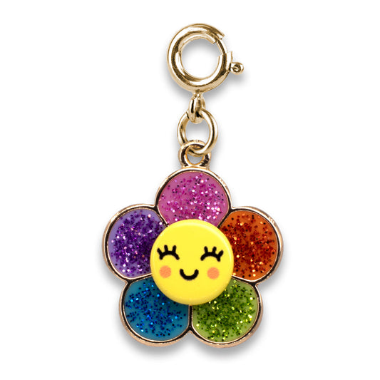 CHARM IT! Gold Glitter Happy Flower Charm (CICC1444)