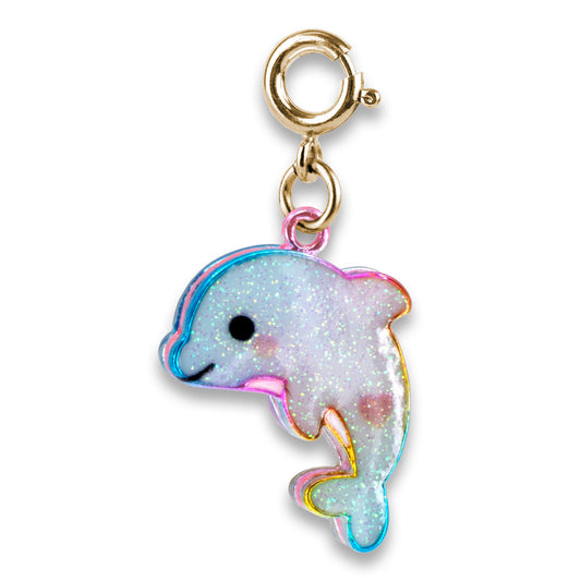 CHARM IT! Gold Glitter Tie-Dye Dolphin Charm (CICC1476)