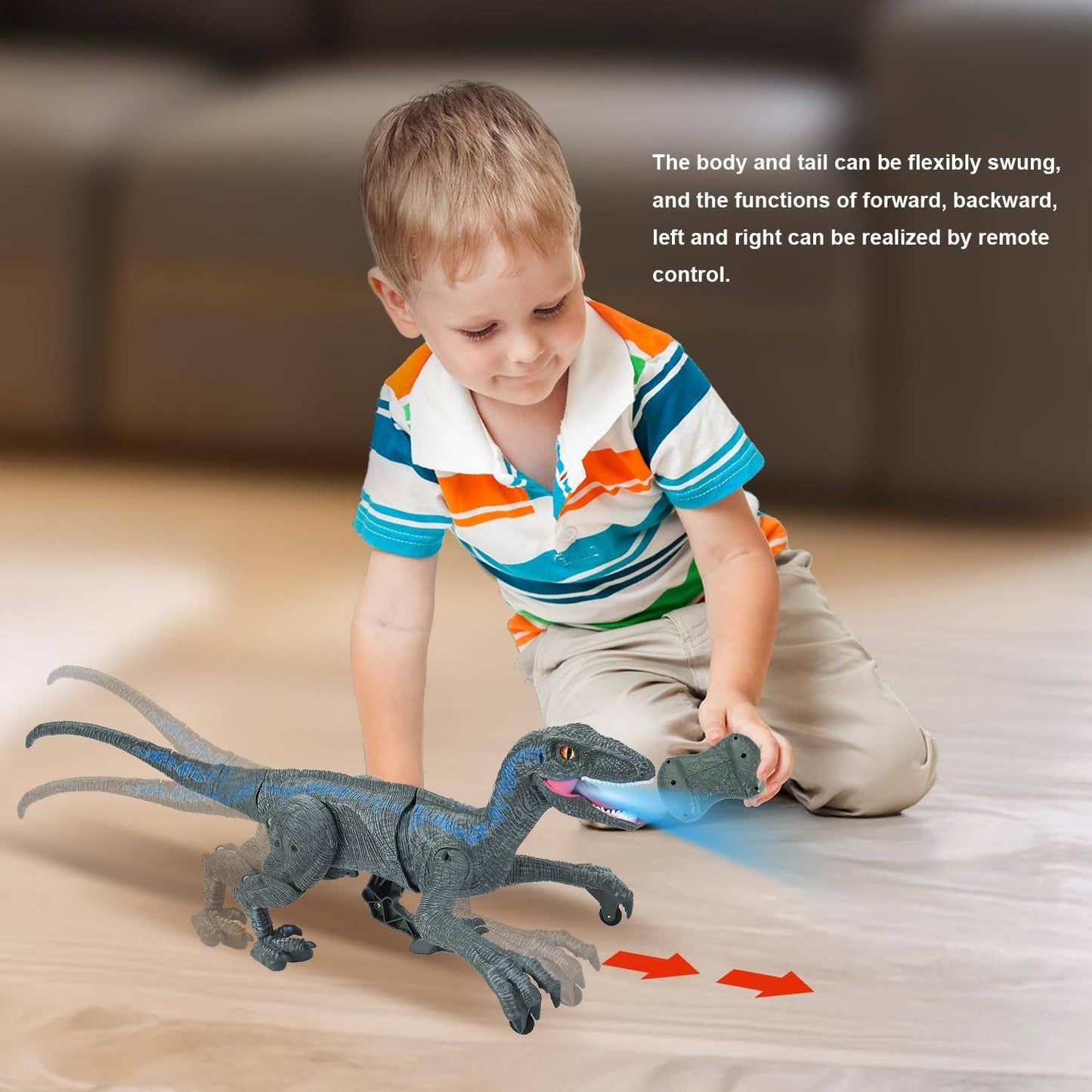 R/C Dino Jurassic Walking Roaring Tyrannosaurus Gray: Gray