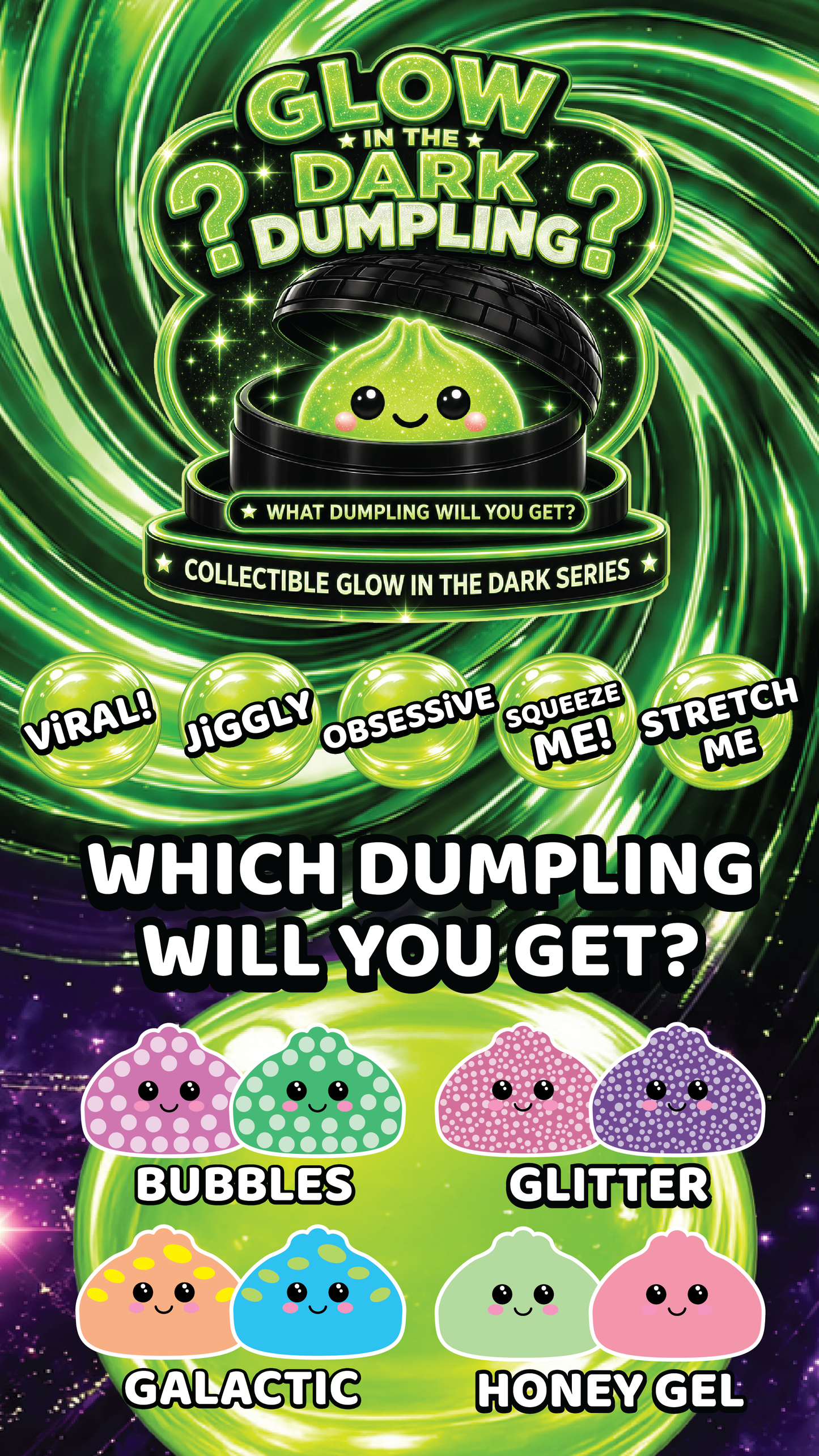 Mystery Dumpling Squishy Fun Doh Glow In Dark