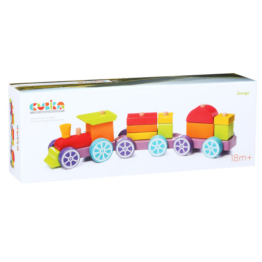 Cubika Wooden Rainbow Express Train, 15 Pieces