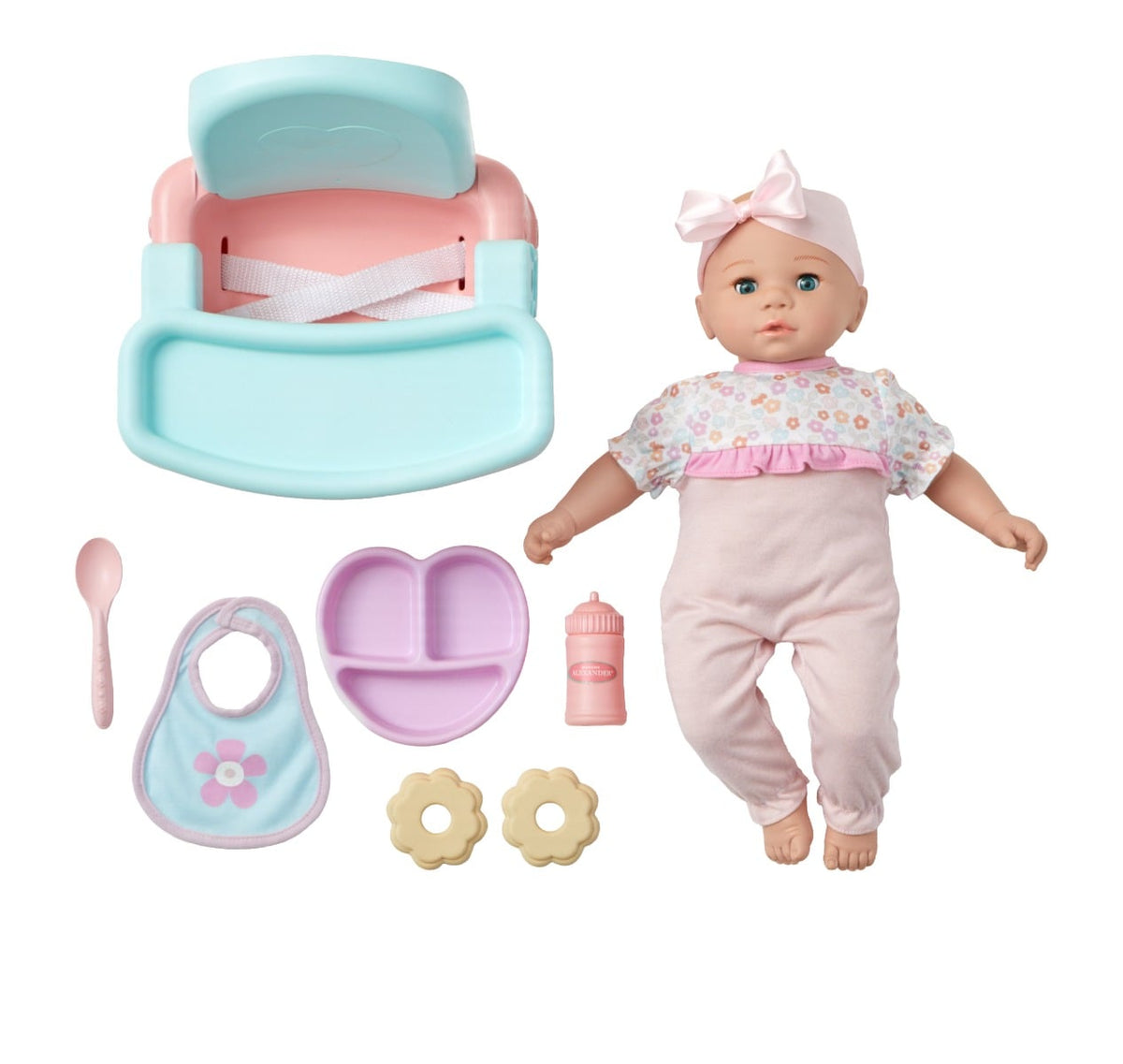 Madame Alexander Sweet Smiles Snack Time 14" Doll with Highchair (MA21057)