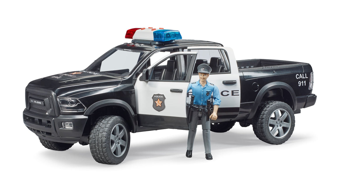Bruder RAM 2500 Police Pickup with Officer (02505) — 1:16 scale