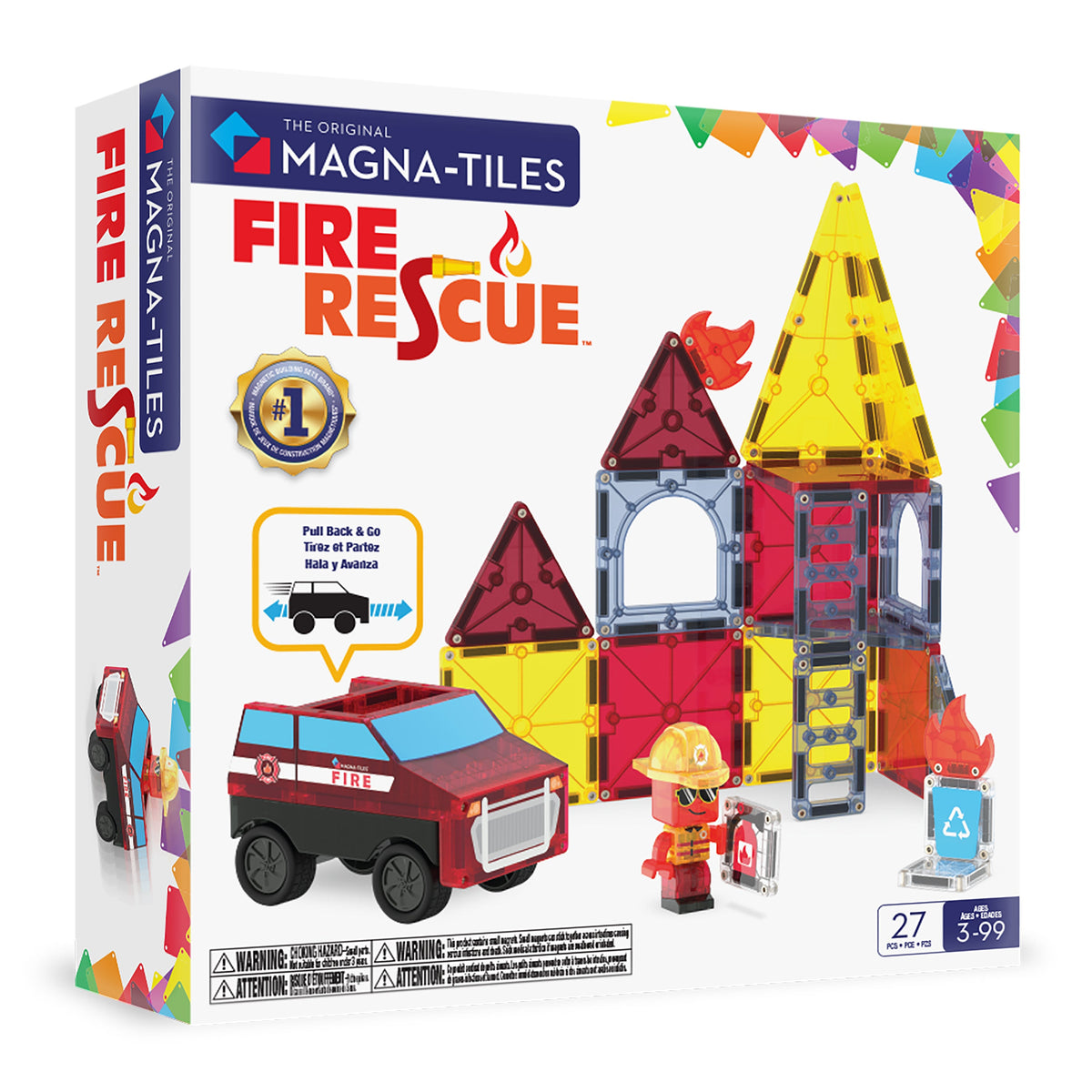 MAGNA-TILES Fire Rescue 27-Piece Set (252027FR) — box