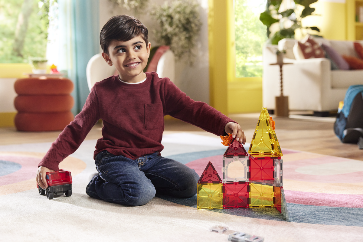 MAGNA-TILES Fire Rescue 27-Piece Set (252027FR) — child playing