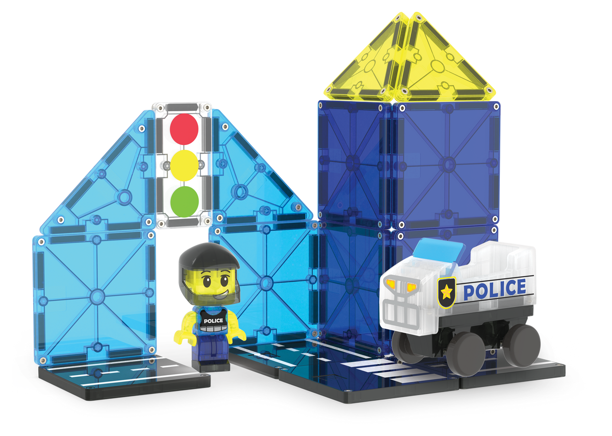 MAGNA-TILES Police Patrol 20-Piece Set (252020PO) — police patrol build