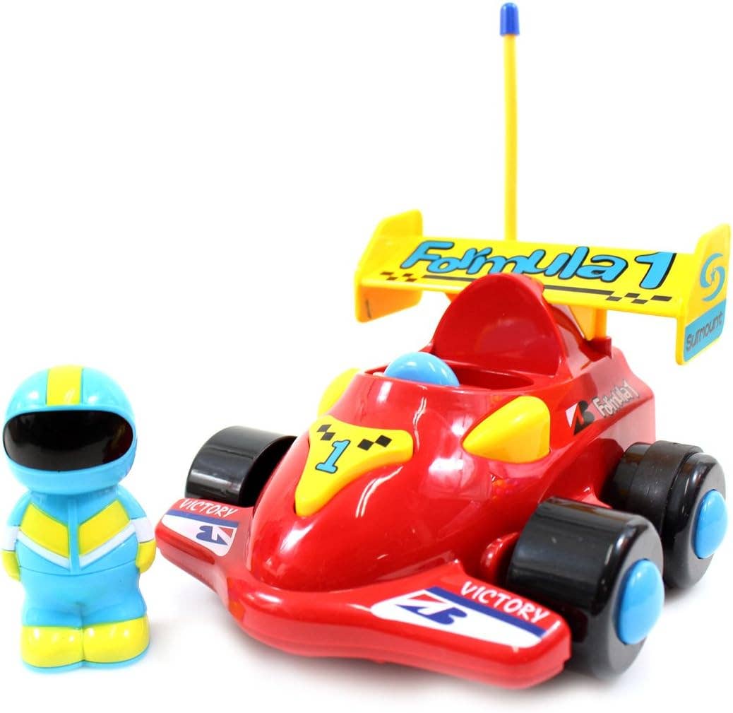 4" Cartoon RC Formula Race Car Remote Control Toy (Red): Red