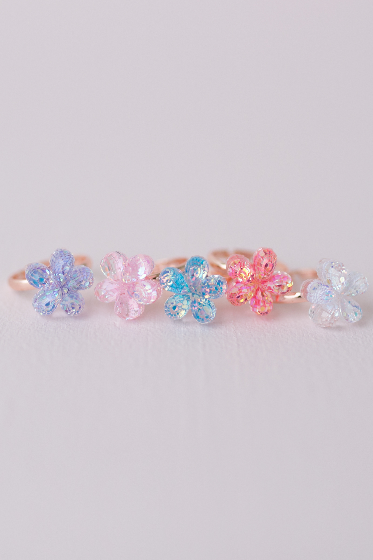 Great Pretenders Boutique Shimmer Flower Ring Set, 5pcs (90202)