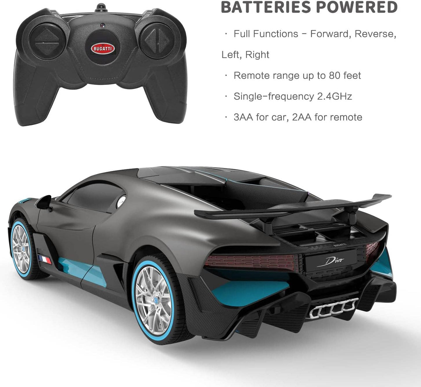 1:24 Scale RC Bugatti Divo Remote Control Sports Car