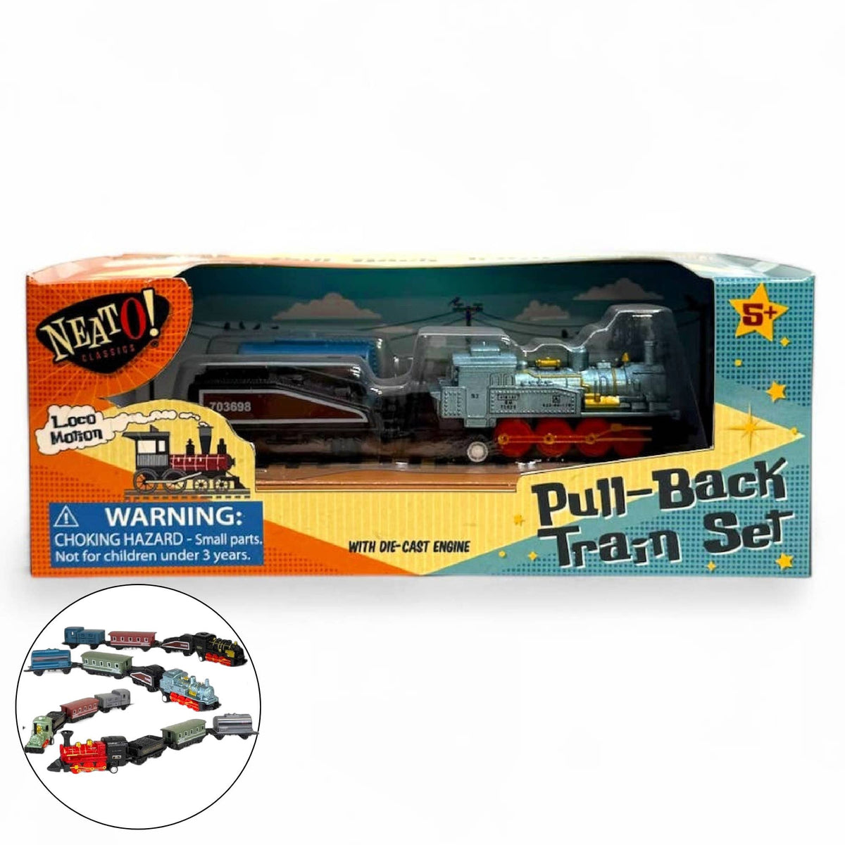 Toysmith Neato! pull-back train set