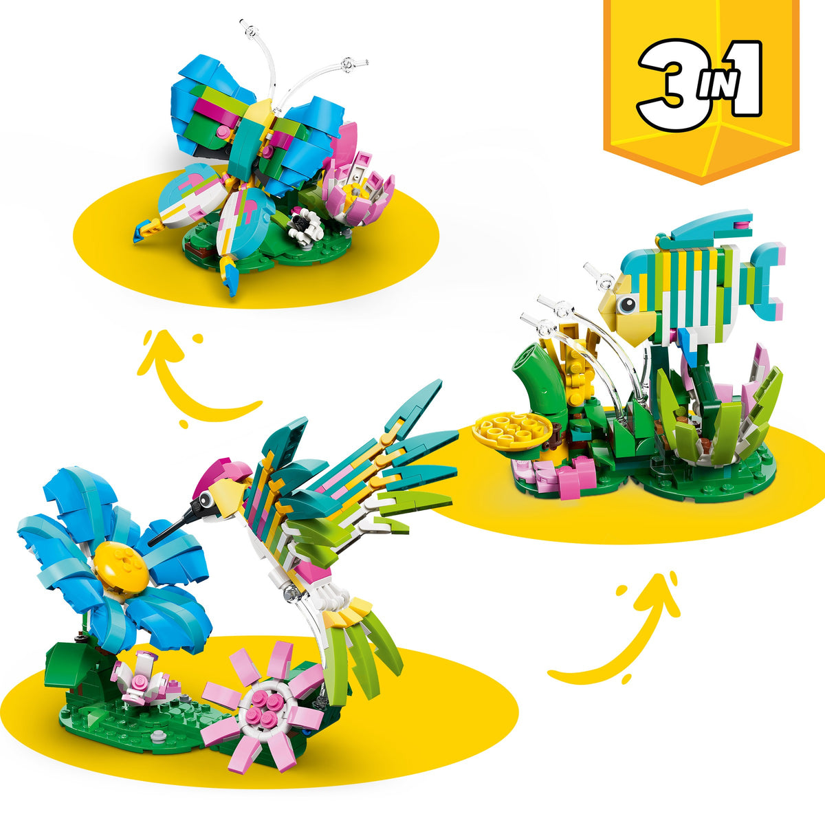 LEGO Creator 3-in-1 Wild Animals: Colorful Hummingbird (31384) detail view