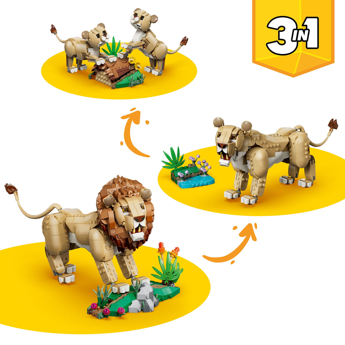 LEGO Creator 3-in-1 Wild Animals: Majestic Lion (31386) detail view