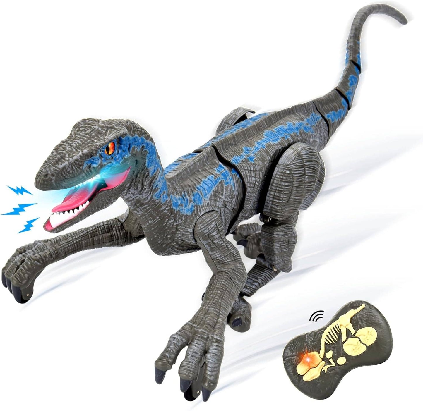 R/C Dino Jurassic Walking Roaring Tyrannosaurus Gray: Gray
